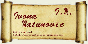 Ivona Matunović vizit kartica